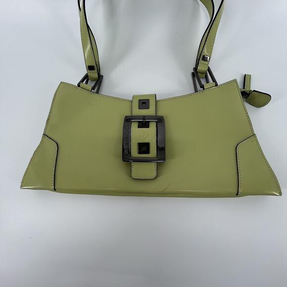 Y2K Guess Lime Green Handbag Purse Vintage Retro Logo Metal Buckle - Picture 2 of 8
